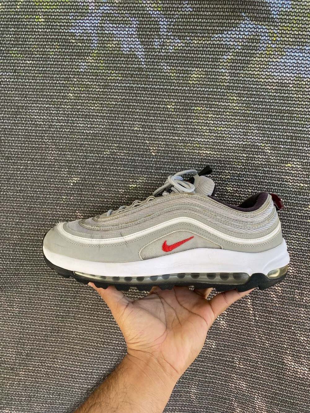 Nike Air Max 97 Metallic Silver Red Sneakers